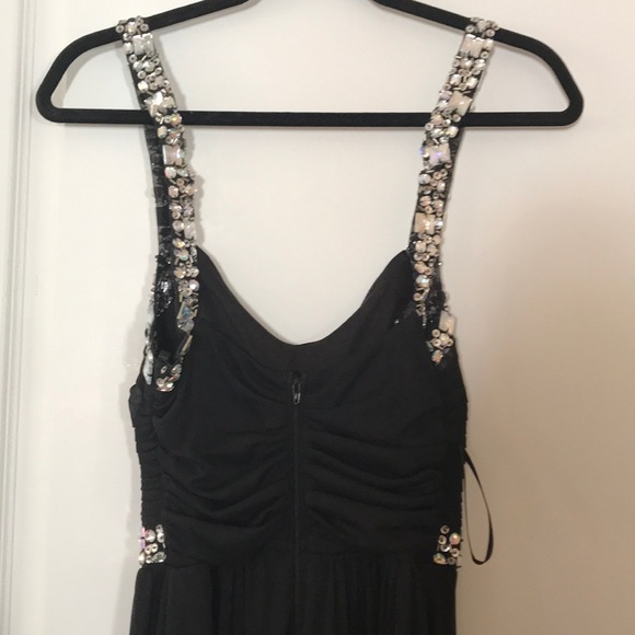 Beautiful Black Long Prom dress Rhinestones - Picture 5 of 6